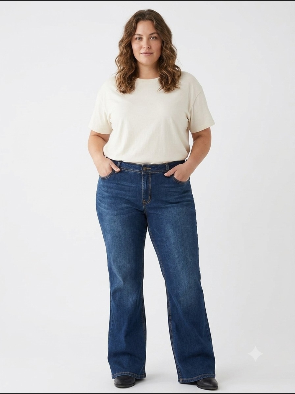 Torrid Source Of Wisdom Women's High-Rise Darkβ Blue Slim Bootcut Jeans